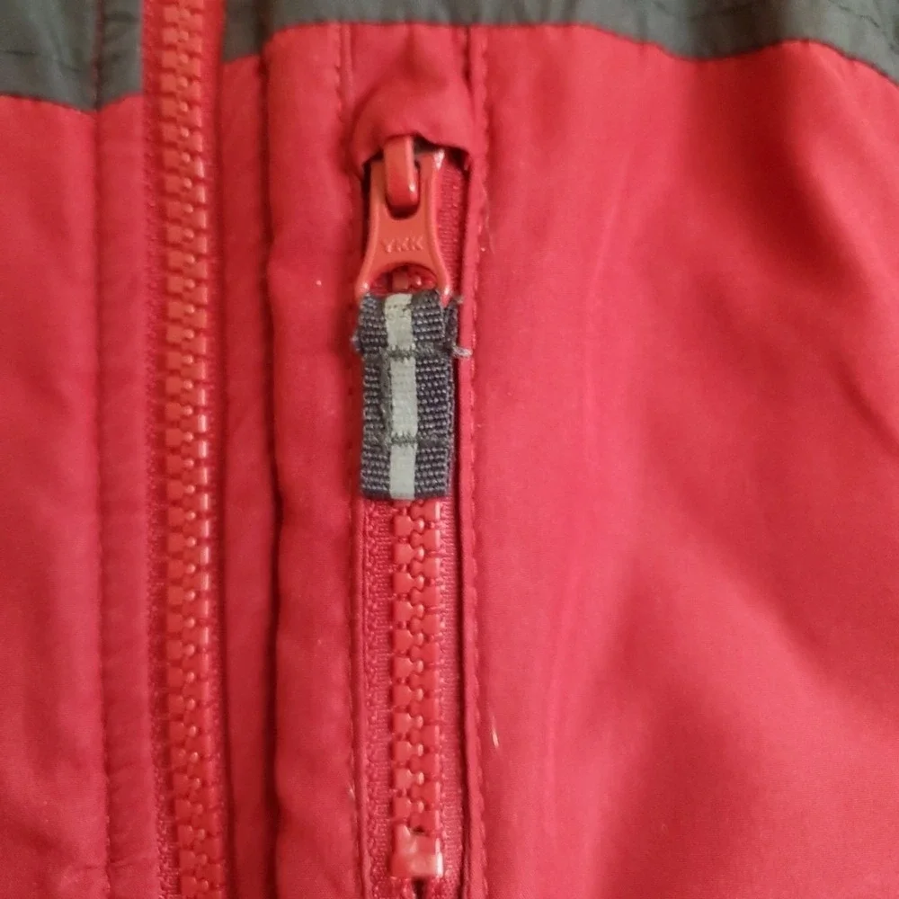 OshKosh 2T Puffer Jacket Toddler Boys Red Blue Hooded‎ Fleece Lined Winter Coat